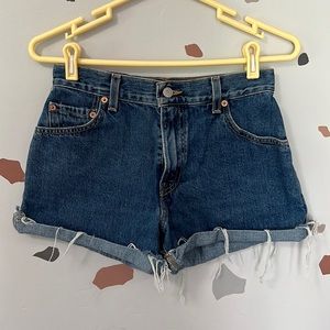 Dark wash Levi Shorts